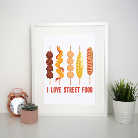 Street food love print poster wall art decor - Graphic Gear