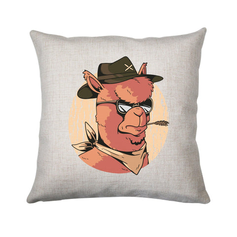 Cowboy alpaca illustration design cushion cover pillowcase linen home decor - Graphic Gear
