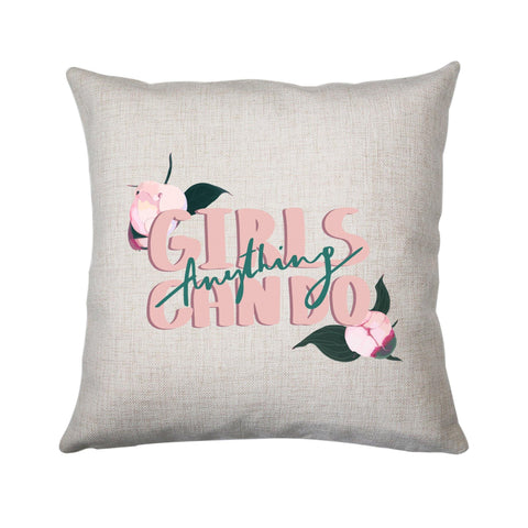 Girls can do inspirational illustration design cushion cover pillowcase linen home decor - Graphic Gear