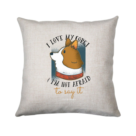 I love my corgi funny dog cushion cover pillowcase linen home decor - Graphic Gear