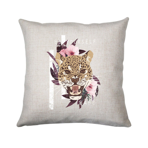 Leopard head illustration design cushion cover pillowcase linen home decor - Graphic Gear