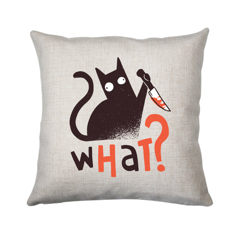 Murder cat funny Cushion cover pillowcase linen home decor - Graphic Gear