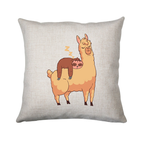 Sloth riding llama funny Cushion cover pillowcase linen home decor - Graphic Gear