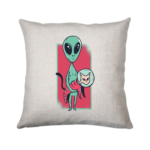 Space alien cute cat funny Cushion cover pillowcase linen home decor - Graphic Gear