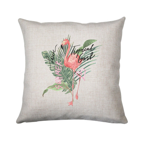 Tropical girl flamingo design cushion cover pillowcase linen home decor - Graphic Gear