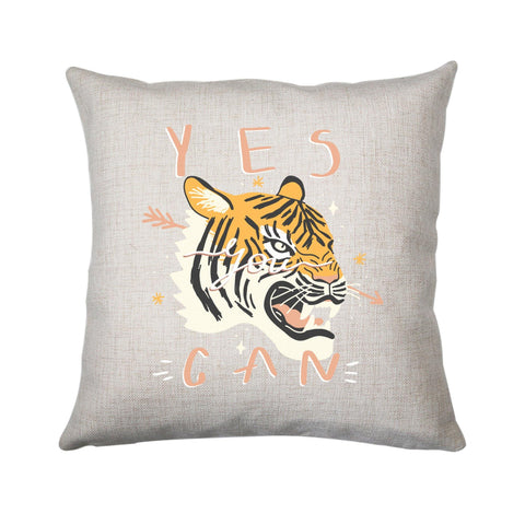 Yes you can tiger illustration graphic design cushion cover pillowcase linen home decor - Graphic Gear