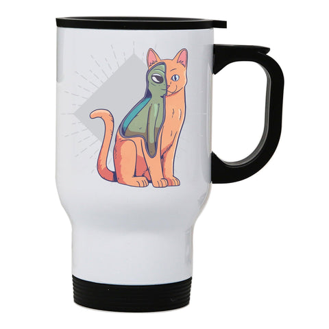 Alien cat funny costume stainless steel travel mug eco cup - Graphic Gear