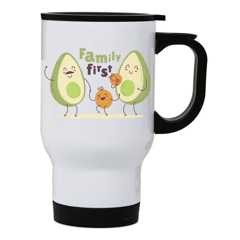 Cute avocado family funny food quote stainless steel travel mug eco cup - Graphic Gear