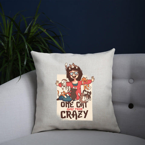 Crazy cat lady funny cushion cover pillowcase linen home decor - Graphic Gear