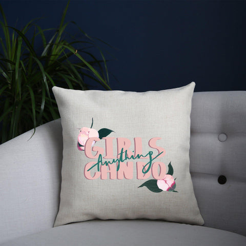 Girls can do inspirational illustration design cushion cover pillowcase linen home decor - Graphic Gear