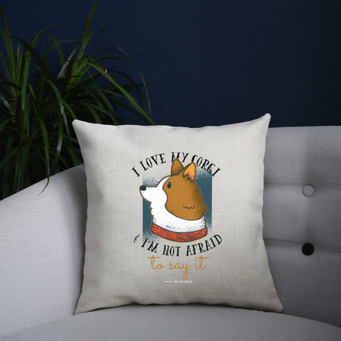 I love my corgi funny dog cushion cover pillowcase linen home decor - Graphic Gear