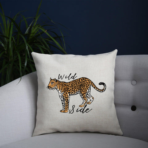 Wildside leopard print illustration graphic design cushion cover pillowcase linen home decor - Graphic Gear