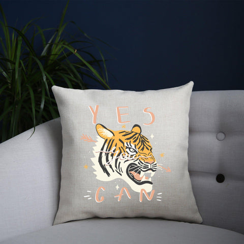 Yes you can tiger illustration graphic design cushion cover pillowcase linen home decor - Graphic Gear