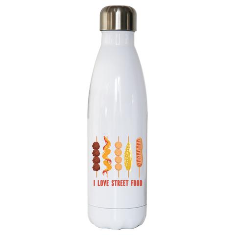 Street food love water bottle stainless steel reusable - Graphic Gear