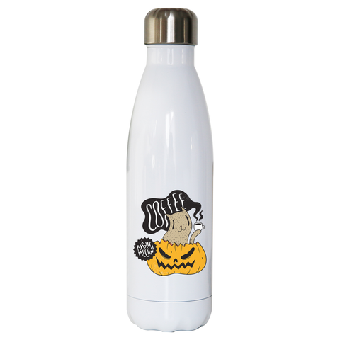 Coffee right meow drinking halloween water bottle stainless steel reusable - Graphic Gear