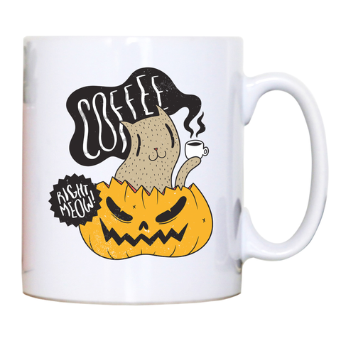 Coffee right meow drinking halloween mug coffee tea cup - Graphic Gear