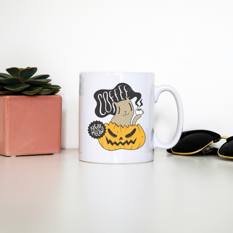 Coffee right meow drinking halloween mug coffee tea cup - Graphic Gear