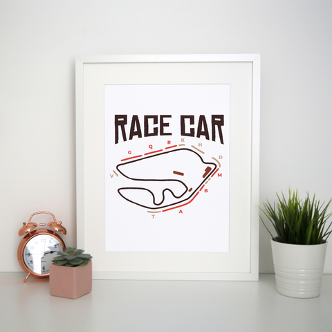 Race car circuit print poster wall art decor - Graphic Gear