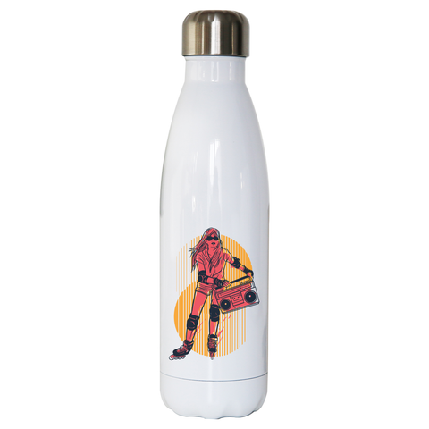 Rollerskates girl hobby water bottle stainless steel reusable - Graphic Gear