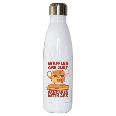 Waffles pancakes water bottle stainless steel reusable - Graphic Gear