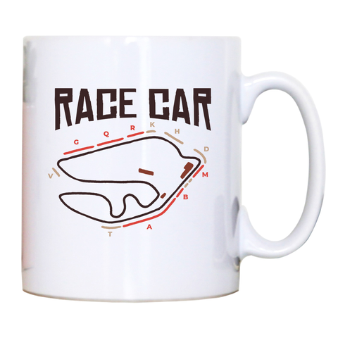 Race car circuit mug coffee tea cup - Graphic Gear