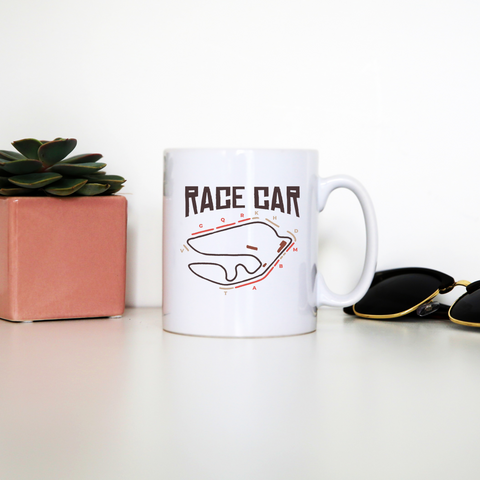 Race car circuit mug coffee tea cup - Graphic Gear