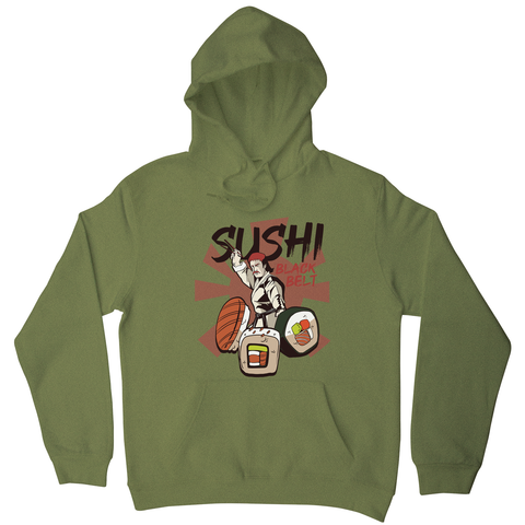 Sushi black belt funny hoodie - Graphic Gear