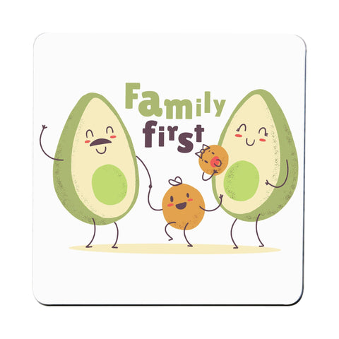 Cute avocado family funny food quote coaster drink mat - Graphic Gear