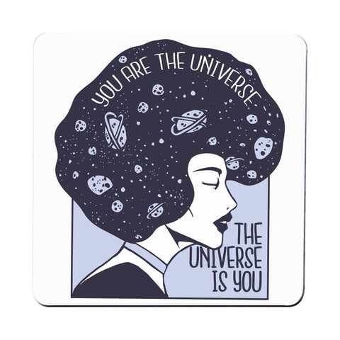 Universe girl inspirational quote coaster drink mat - Graphic Gear