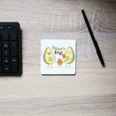 Cute avocado family funny food quote coaster drink mat - Graphic Gear