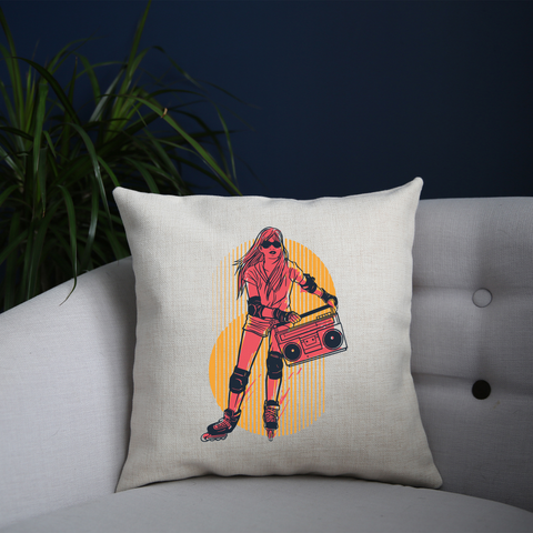 Rollerskates girl hobby cushion cover pillowcase linen home decor - Graphic Gear