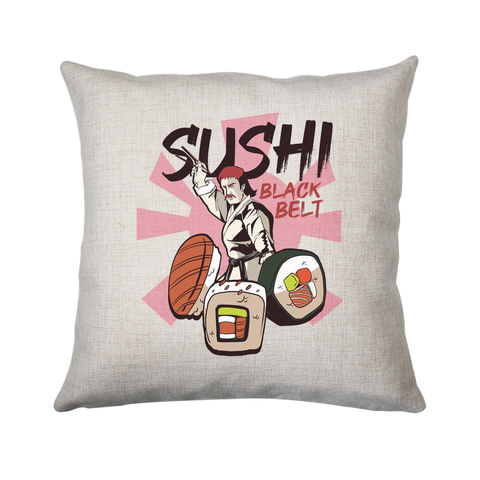 Sushi black belt funny cushion cover pillowcase linen home decor - Graphic Gear