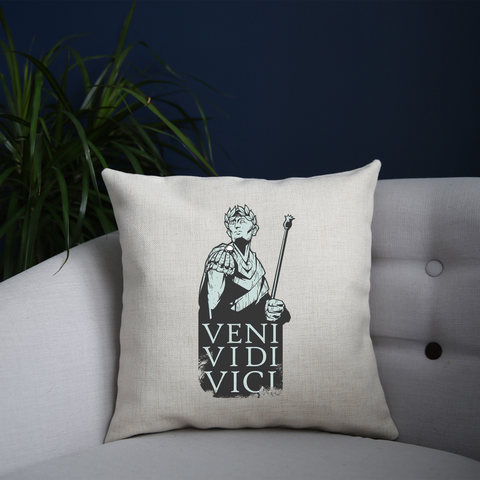 Veni vidi vici Julius Ceasar quote cushion cover pillowcase linen home decor - Graphic Gear