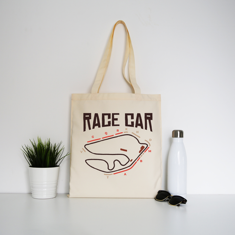 Race car circuit tote bag canvas shopping - Graphic Gear