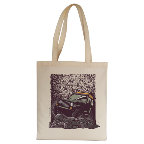 Rocky road jeep tote bag canvas shopping - Graphic Gear