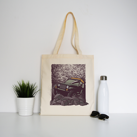 Rocky road jeep tote bag canvas shopping - Graphic Gear