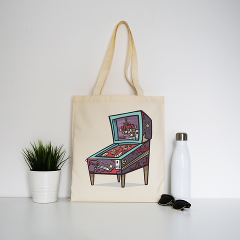 Pinball machine game tote bag canvas shopping - Graphic Gear