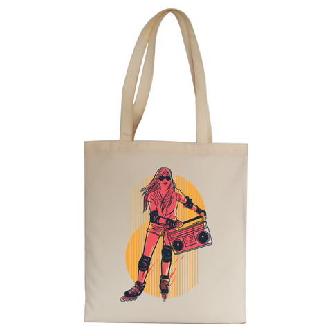 Rollerskates girl hobby tote bag canvas shopping - Graphic Gear