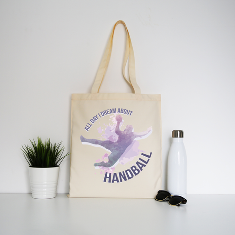 Handball quote playing tote bag canvas shopping - Graphic Gear