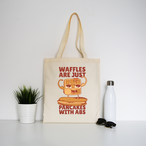 Waffles pancakes tote bag canvas shopping - Graphic Gear