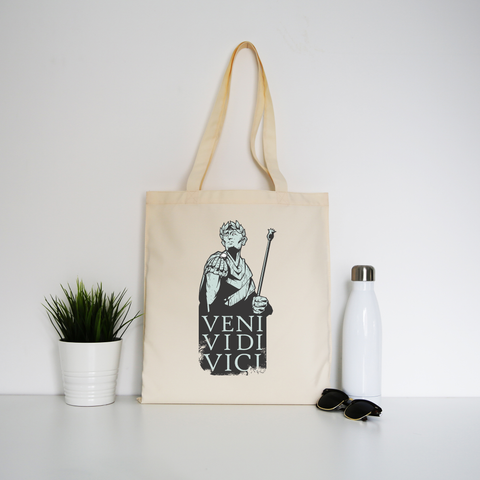 Veni vidi vici Julius Ceasar quote tote bag canvas shopping - Graphic Gear
