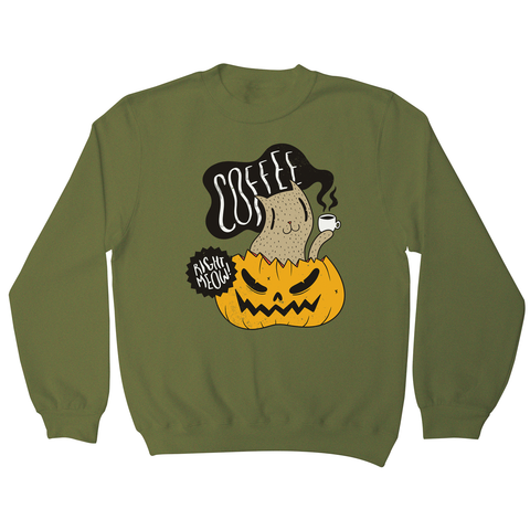 Coffee right meow drinking halloween sweatshirt - Graphic Gear