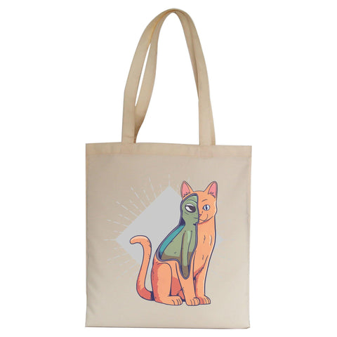 Alien cat funny costume tote bag canvas shopping - Graphic Gear