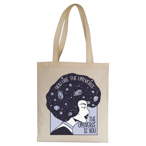 Universe girl inspirational quote tote bag canvas shopping - Graphic Gear