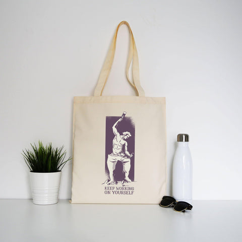 Personal growth motivation sculpture stoicism tote bag canvas shopping - Graphic Gear