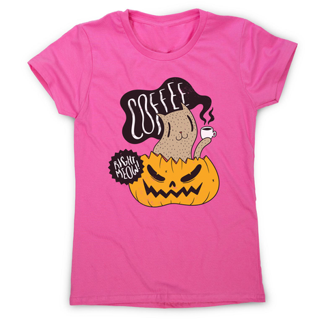 Coffee right meow drinking halloween women's t-shirt - Graphic Gear