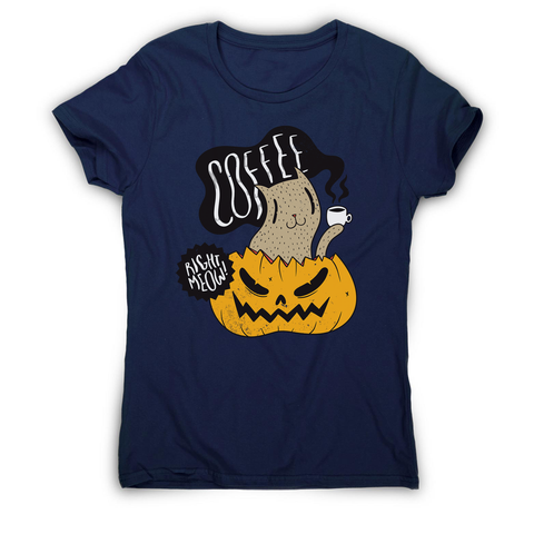 Coffee right meow drinking halloween women's t-shirt - Graphic Gear