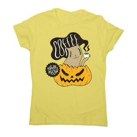 Coffee right meow drinking halloween women's t-shirt - Graphic Gear