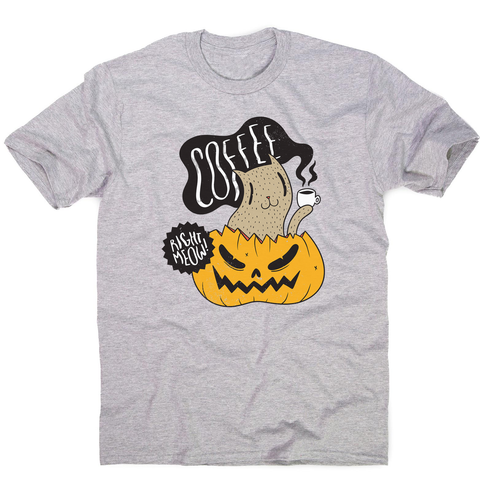 Coffee right meow drinking halloween men's t-shirt - Graphic Gear
