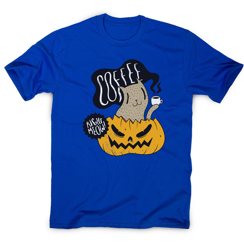 Coffee right meow drinking halloween men's t-shirt - Graphic Gear